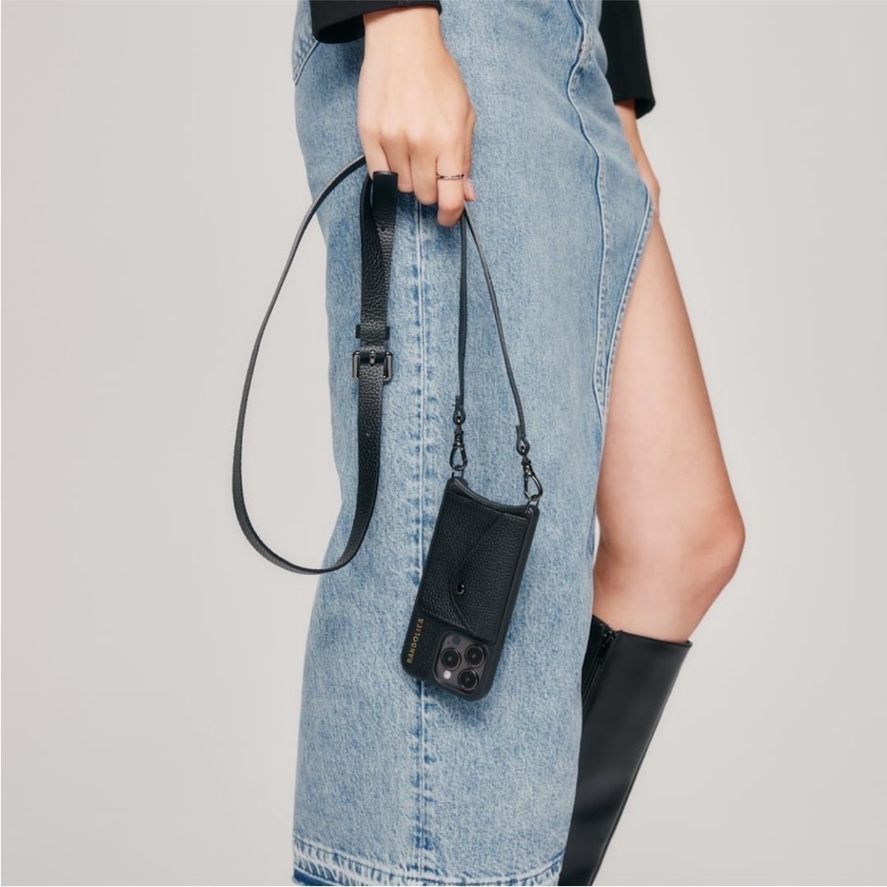 Bandolier Black Leather Phone Crossbody
For 15 pro max - Picture 13 of 14